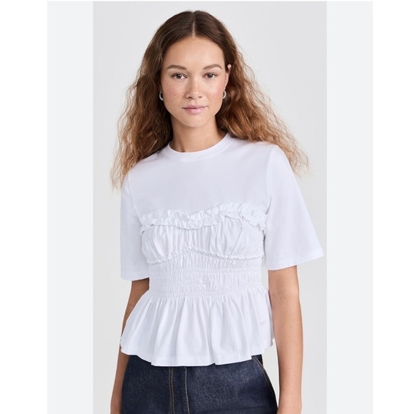 Cecilie Bahnsen Vilde T-Shirt Jersey White - Picture 1 of 12